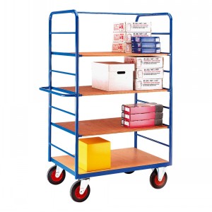 Multi Level Shelf Stock Trolley With Hoop Handle
